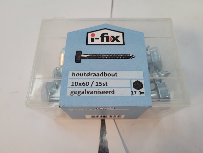 Houtdraadbout I-fix  10x60 15st